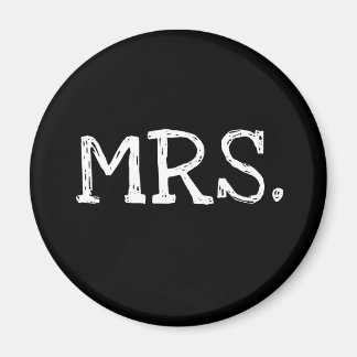 Bride White Text Mrs. Magnet