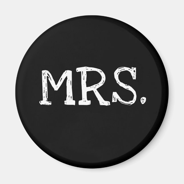 Bride White Text Mrs. Magnet (Vorne)