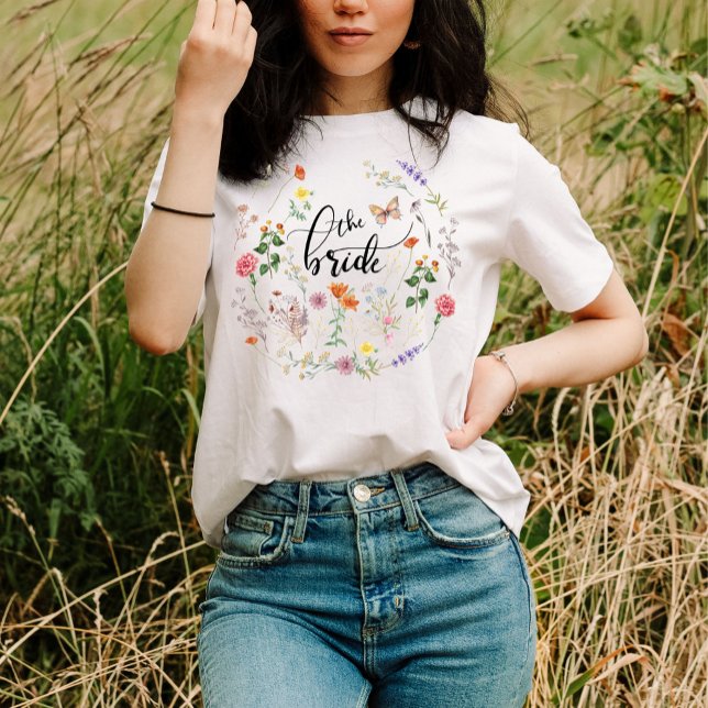 Bride Wild Blume Vintag Butterfly T - Shirt (Von Creator hochgeladen)