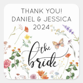 Bride Wild Blume Vintage Wedding Sticker