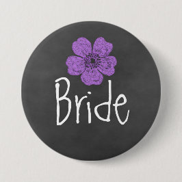 Bride Wild Lila Rose Chalkboard Button
