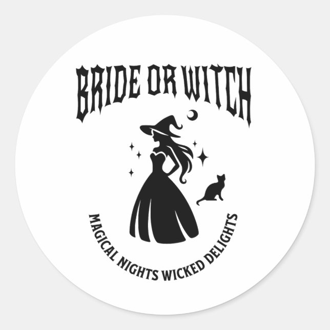 bride witch mystical bachelorette party runder aufkleber (Vorderseite)