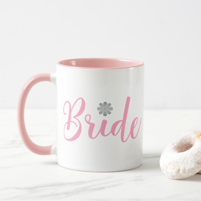 Bride-with-gold-Blume-pink2 Tasse (Mit Donut)