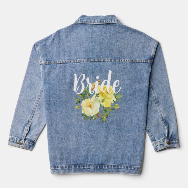 Bride Yellow Roses Jeansjacke (Rückseite)