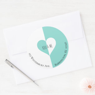 BRIDE You & Me Suite Rücksendeadresse Envelope Runder Aufkleber