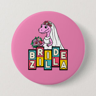 Bride Zilla Retro Button