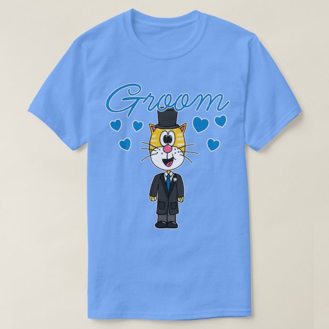 Bridegroom Cat Wedding Bachelor Party Engage T-Shirt (Design vorne)
