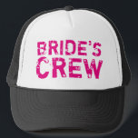 BRIDES CREW Vintager Junggeselinnen-Abschied LKW-H Truckerkappe<br><div class="desc">BRIDES CREW Vintage Junggeselinnen-Abschied LKW Hüte.
Niedliche schwarze Kappen mit verblasstem Text für Teambride und Braut.
Fun gag Accessoire für Hochzeitsgruppe,  Ehe,  Mädchen Nacht out,  Girls Wochenendausflug etc. Machen Sie Ihre eigenen Requisiten für Braut sein,  Bridesmaids,  Trauzeugin,  Trauzeugen,  Sicherheit etc. Neon rosa grungy Stil Typografie Design.</div>