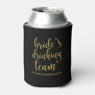 Bride's Drinking Team Gold Glitzer Bachelorette Dosenkühler