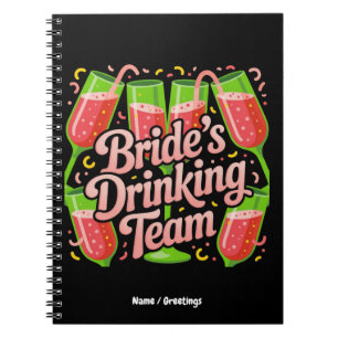 Brides Drinking Team Junggeselinnen-Abschied Desig Notizblock