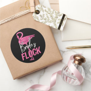 Bride's Flock, Flamingo Bridesmaid Brautparty Runder Aufkleber