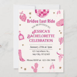 Brides Last Ride Bachelorette Wochenende Ausflug Einladung