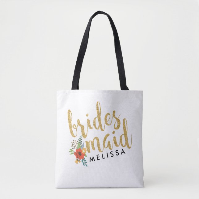 Brides Maid Gold Glitzer Skripttext (Vorderseite)