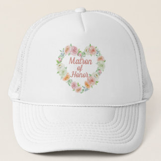 Brides Matron of Honor Pink Blume Herzkranz Truckerkappe
