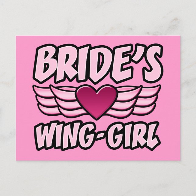 Brides Wing-Girl-Junggeselinnen-Abschied Postkarte (Vorderseite)