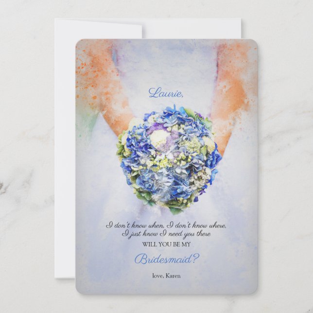 Bridesmädchen-Anfrage Einladung (Vorderseite)