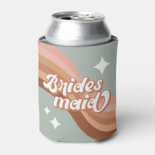 Bridesmaid 70er Groovy Retro Boho Chic Can Cooler Dosenkühler