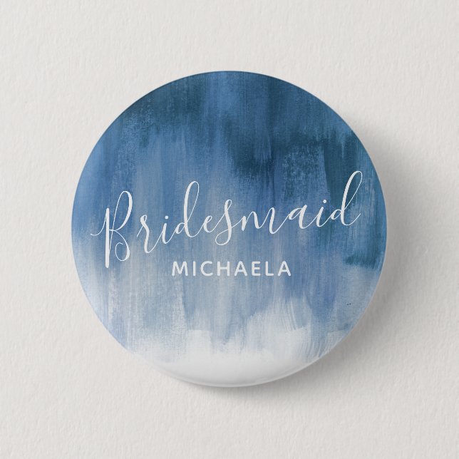 Bridesmaid abstrakte Hochzeitsknöpfe Button (Vorderseite)