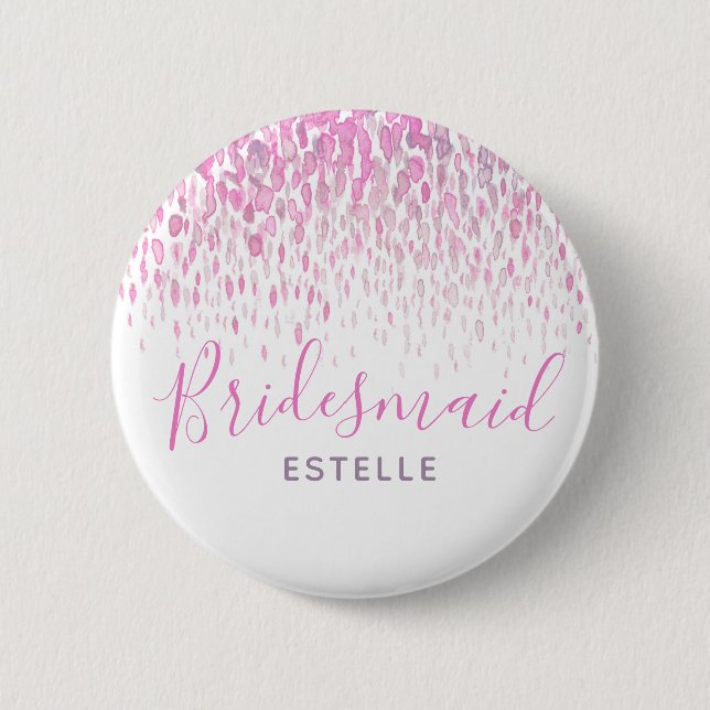 Bridesmaid abstrakte Kunst Hochzeitsknöpfe Button (Vorderseite)