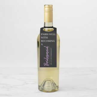 Bridesmaid-Ankündigung Weinetikett Flaschenanhänger