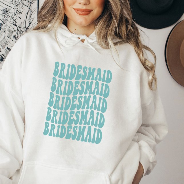 Bridesmaid Aqua Aquamarin Custom Matching Bridal P Hoodie (Von Creator hochgeladen)