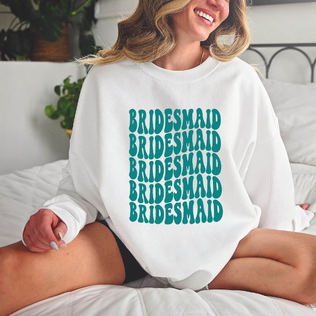 Bridesmaid Aquamarin Personalisiert Matching-Braut Sweatshirt (Von Creator hochgeladen)