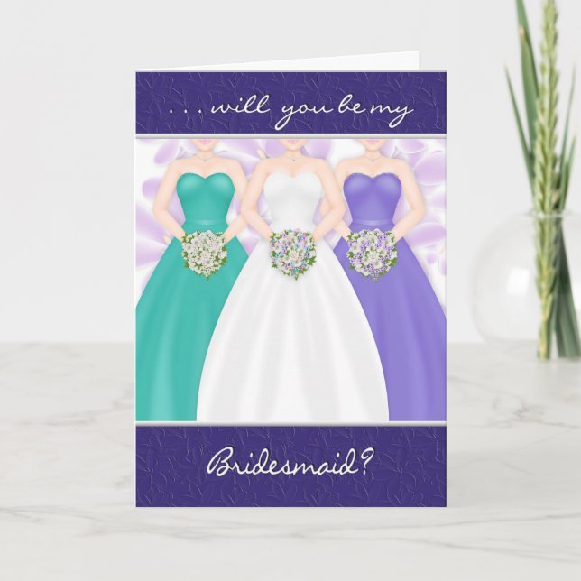 BRIDESMAID AUFMERKSAMKEIT DURCH BRIDE EINLADUNG (Vorderseite)
