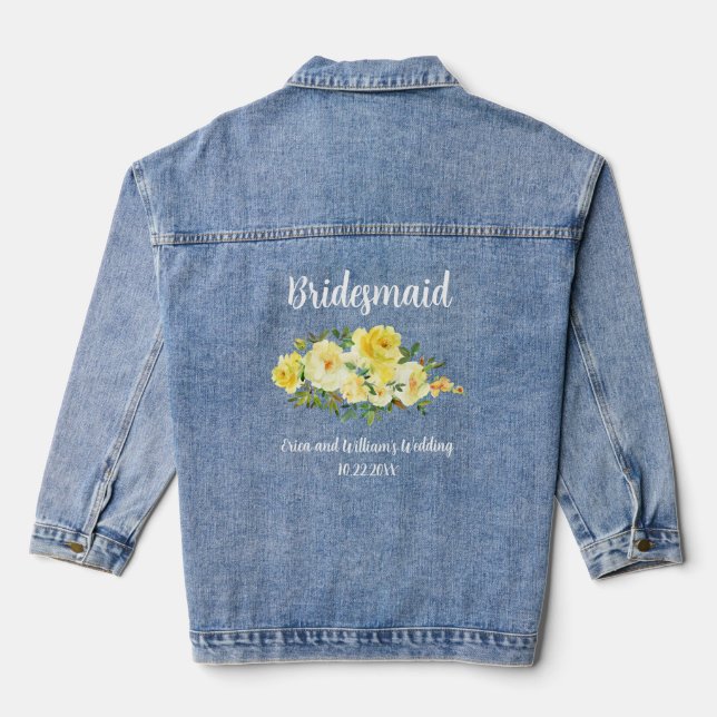 Bridesmaid Bachelorette Favors Denim Jacket Jeansjacke (Rückseite)