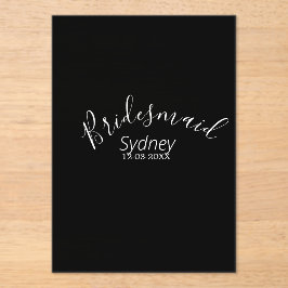 Bridesmaid bachelorette party add name modern  acryleinladungen