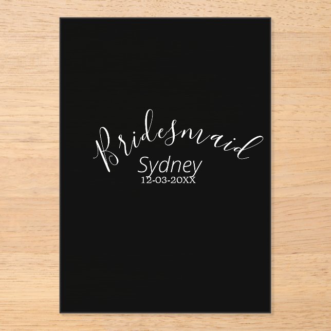 Bridesmaid bachelorette party add name modern  acryleinladungen (Vorderseite)