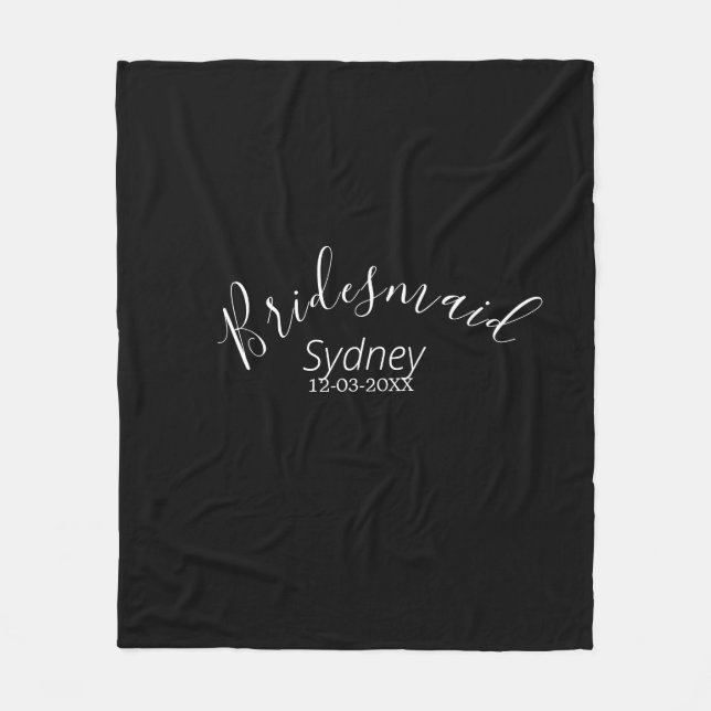Bridesmaid bachelorette party add name modern  fleecedecke (Vorderseite)