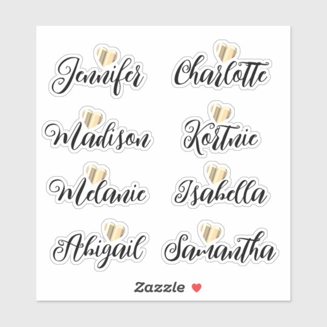 Bridesmaid benennt Personalisierte Vinyl-Decal-Auf Aufkleber (Blatt)