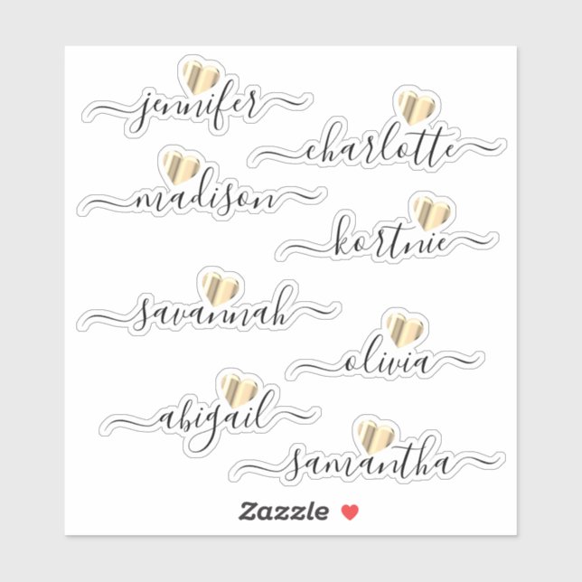 Bridesmaid benennt Personalisierte Vinyl Decal Sti Aufkleber (Blatt)
