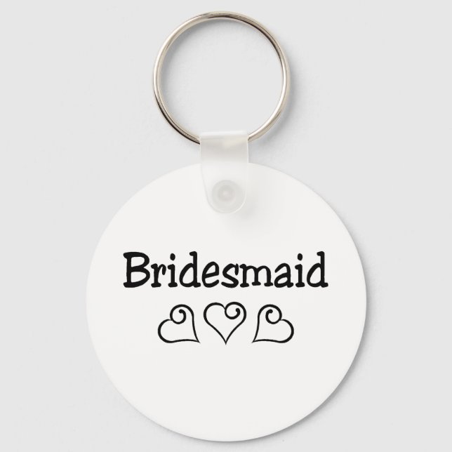 Bridesmaid Black Hearts Schlüsselanhänger (Vorderseite)