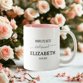 Bridesmaid Black-Minimalist Skript-Bachelorette T Zweifarbige Tasse