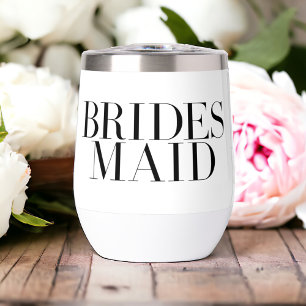 Bridesmaid Black Modern Elegant Personalisiert