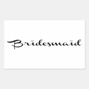 Bridesmaid Black on White Rechteckiger Aufkleber