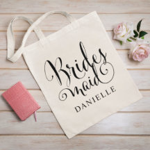 Bridesmaid Black Script Personalisiert Wedding