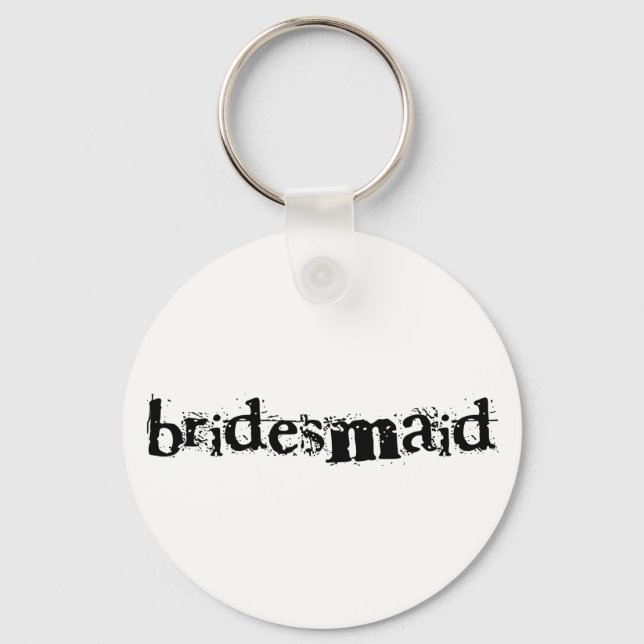 Bridesmaid Black Text Schlüsselanhänger (Vorderseite)