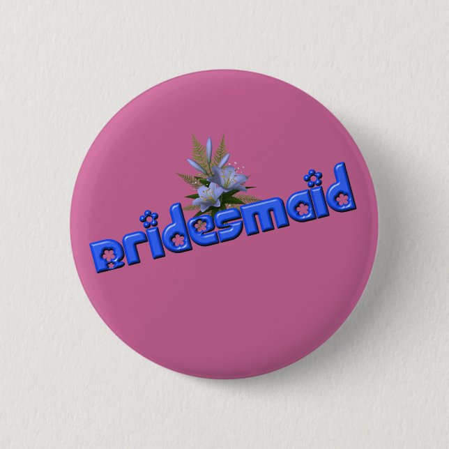 Bridesmaid Blume Bouquet Button Button (Vorderseite)
