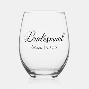 Bridesmaid Brautparty Bachelorette Wochenende Weinglas Ohne Stiel