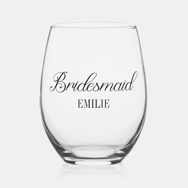 Bridesmaid Brautparty Bachelorette Wochenende Weinglas Ohne Stiel (Vorderseite)