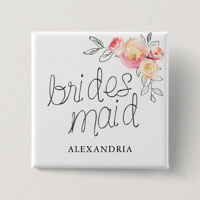 Bridesmaid Brautparty Button (Vorderseite)