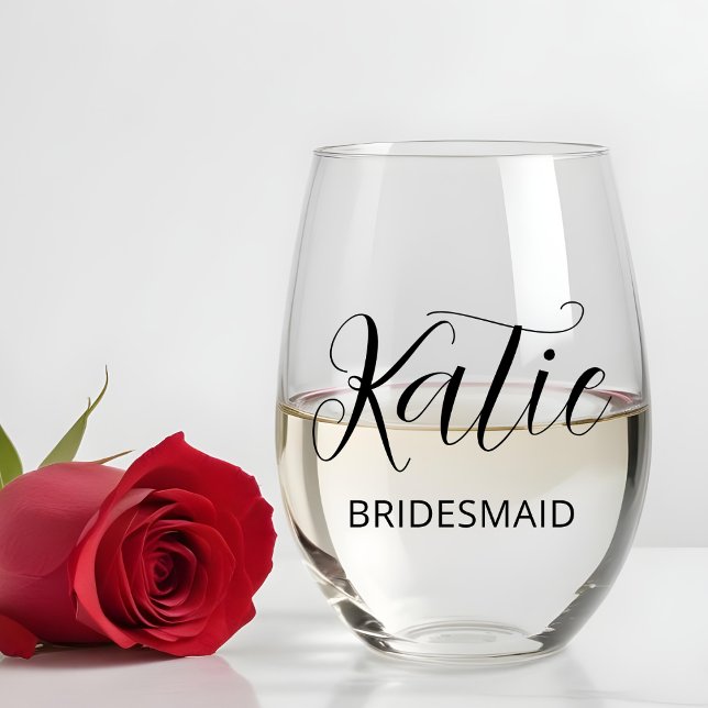 Bridesmaid Brautparty Wedding Toast Personalisiert Weinglas Ohne Stiel (Von Creator hochgeladen)