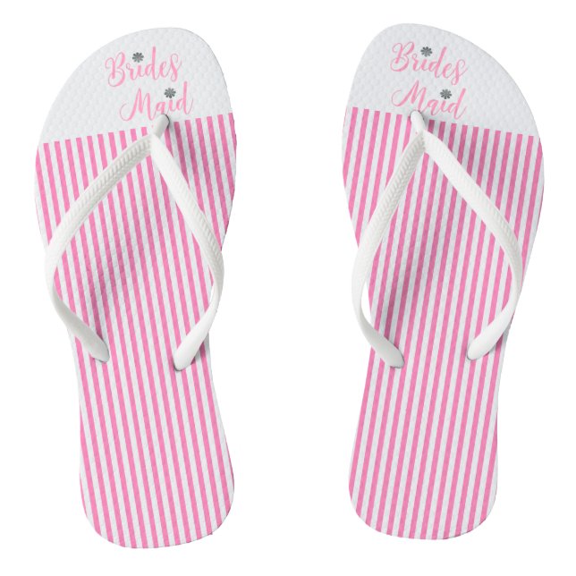 Bridesmaid, Bridal, Wedding, Pink Niedlich Flip Flops (Fußbett)