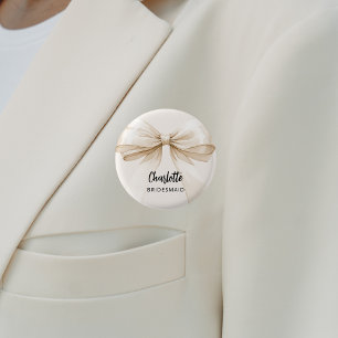 Bridesmaid-Bugbeige Button