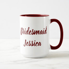 Bridesmaid Burgundy Elegante Skriptgeschenke Hochz Tasse
