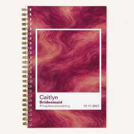 Bridesmaid Burgundy Swirl Swatch Notebook Notizbuch