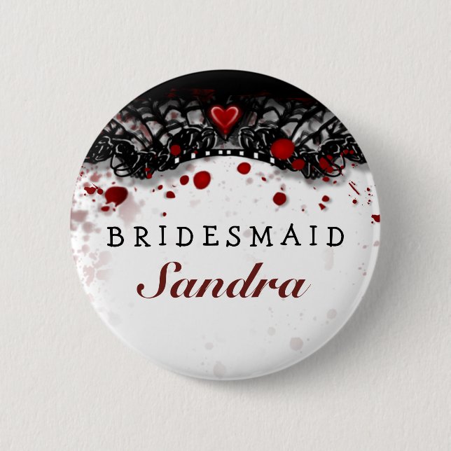 Bridesmaid Button Blood Splatter Halloween Wedding (Vorderseite)