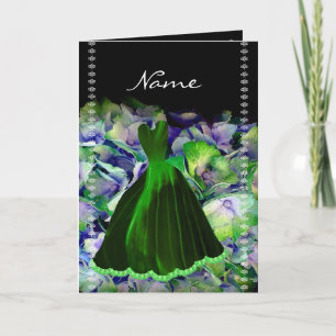 Bridesmaid Card EMERALD GREEN Gown on Blume Cloud Einladung